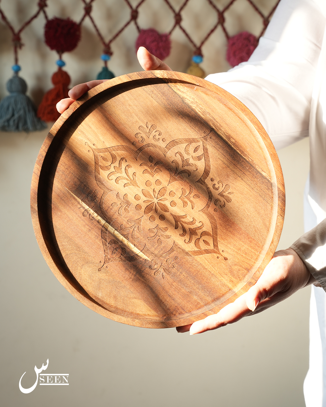 صحن (صينية) خشب - متوفر بـ 3 أحجام - الصورة 3