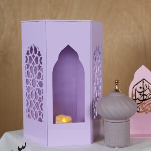 فانوس اكريلك سداسي نقشة عربية