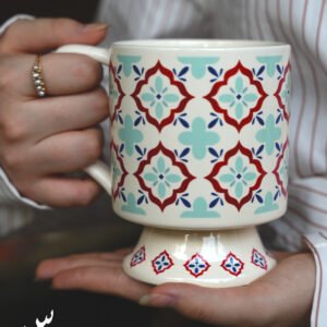 كوب نقش مغربي - أحمر